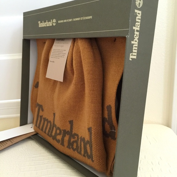 Timberland Knit Hat Beanie Scarf Set Ski Cap NEW - Picture 4 of 8